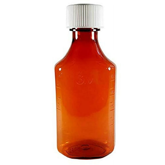 Amber Graduated Ovals w/ Child Resistant Caps 6 oz. 100 ct