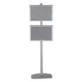 thumbnail image 2 of M&T Displays Free Standing Display Advertising Stand with 4 x (11x17) Front Loading snap Frame in Portrait Landscape Position, Double Sided (Silver), 2 of 4