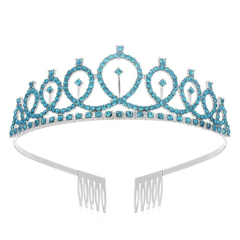 FRCOLOR Princess Bride Tiaras and Crowns Silver Crystal Tiaras for Women  Wedding Veil Crowns for Women Princess Crown with Comb