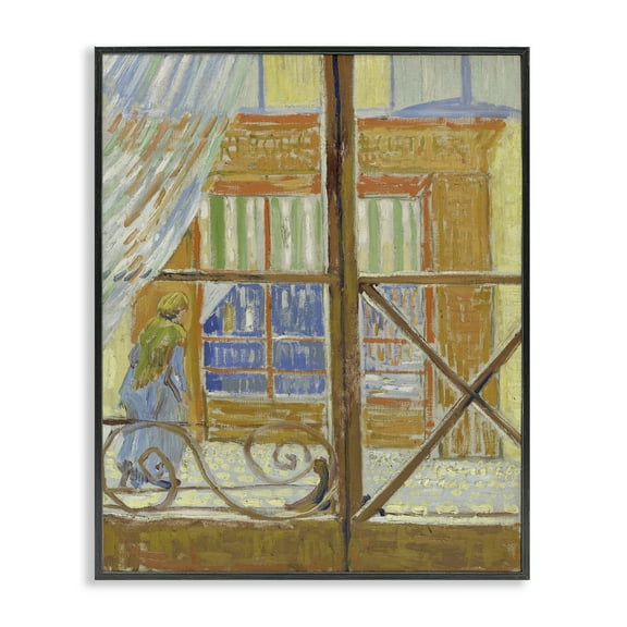 Stupell Industries Van Gogh View of Butcher's Shop Buildings & Architecture Painting Black Framed Art Print Wall Art, 11 x 14