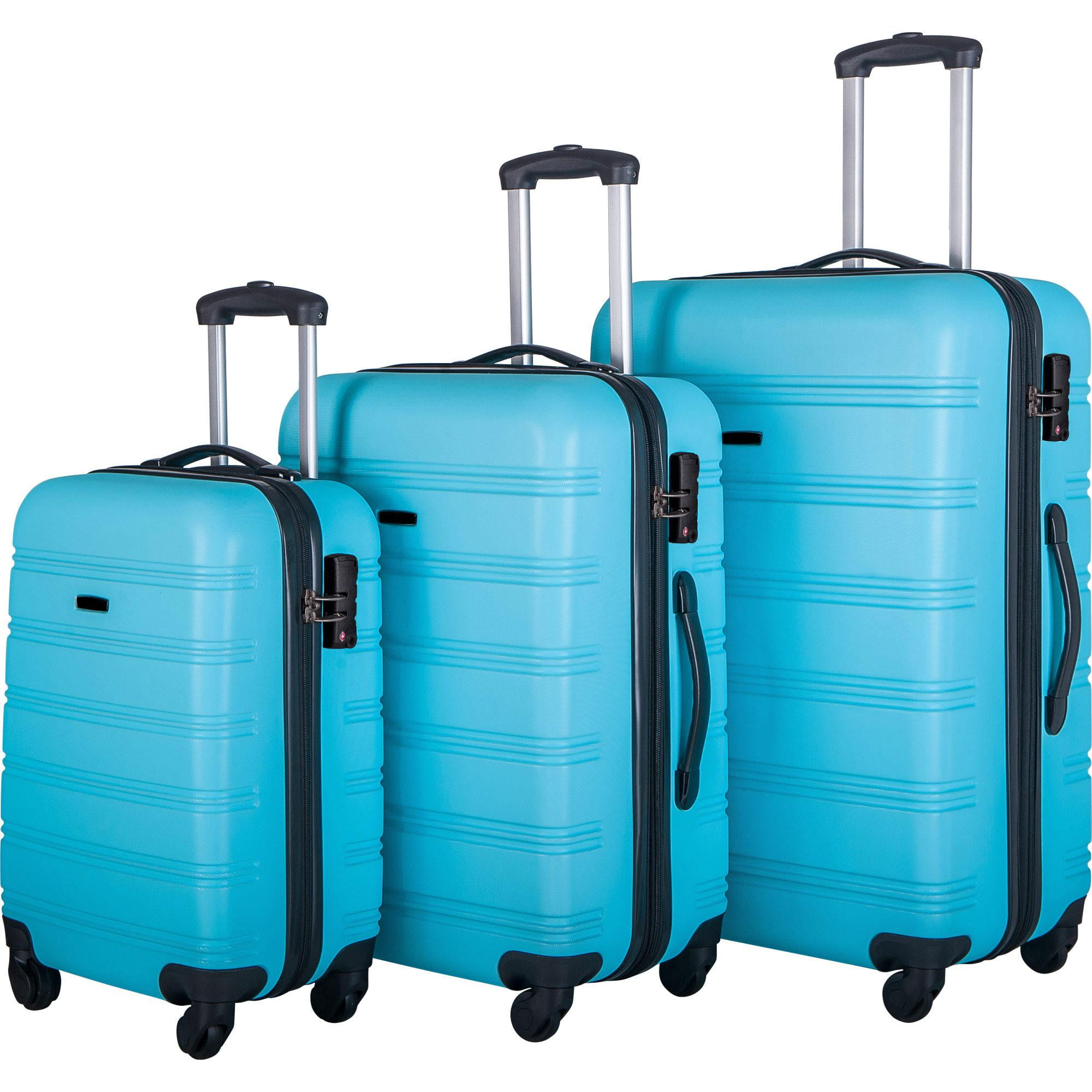 3 Piece Luggage Set Hardside Spinner Hardshell Suitcase with TSA Lock 4 ...