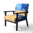 thumbnail image 2 of Designart "Blue & Orange Mixing Liquid Ink II" Upholstered Modern Accent Chair and Arm Chair, 2 of 5
