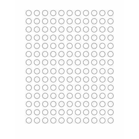 7 Inch Semi Gloss Labels - 1/2 (0.5) Half Inch Round White Coding Labels - Semi gloss finish(1010 Pack) - TEMPLATE Included!