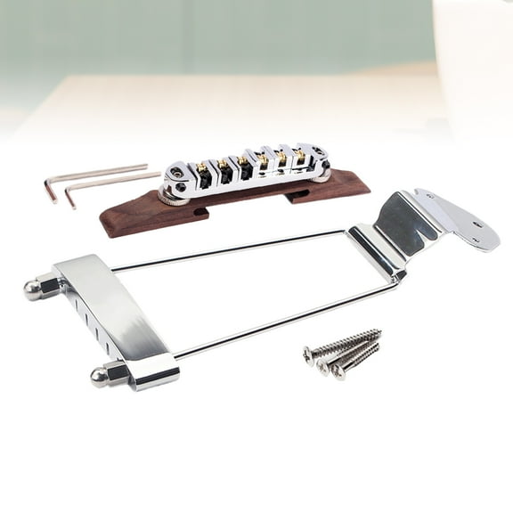 HEANUJJ Rosewood Jazz Guitar Tailpiece Bridge - 1 Set Replacement Part for Acoustic and Electric Guitars