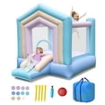 thumbnail image 1 of Gymax Kids Bounce House w/ Slide Basketball Rim Inflatable Basketball Without Blower, 1 of 10