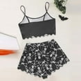 thumbnail image 5 of Ulitacool Halloween Pajamas Women Pumpkin Skeleton Pattern Camisole Pjs 2 Piece Pjs Set Sleeveless Vest Shorts Set Halloween Casual Sleepwear Nightwear Dark Gray M, 5 of 5