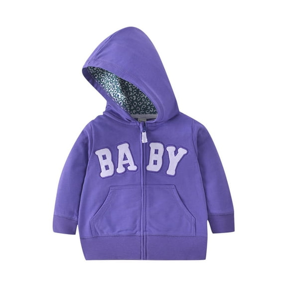 SERTG Kids Zippered Hoodie Jacket Truck Print Lightweight Spring Fall Casual Outerwear Top for Boys and Girls 9 Months-3 Years(Purple,12-18 Months)