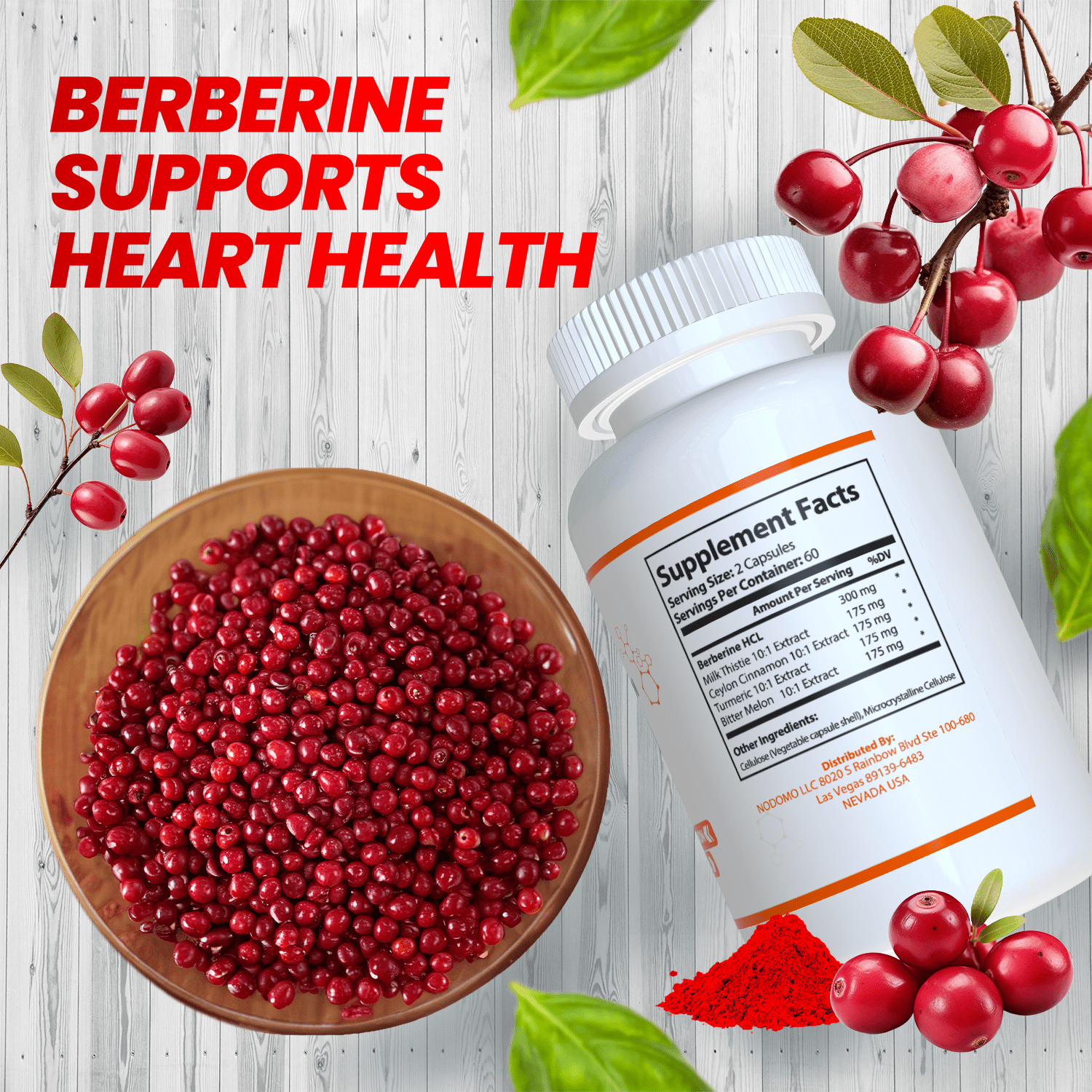 HARMONIFY Berberine with Ceylon Cinnamon, Pure Turmeric, Milk Thistle Bitter Melon, 5 in 1 Formula, 120 Purified Veggie Capsule 1000 Mg | Gluten Free, Non-Gmo