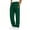 Green, variant on SYwaren Sweatpants Men's Straight Leg Drawstring Split Hem Slit Hem Solid Color Leather Patch Casual