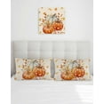 thumbnail image 3 of Fall Pumpkins Maple Leaves Pillow Covers 20x12 Inch Set of 2, Rustic Linen Autumn Decorative Lumbar Throw Pillow Covers, Orange Pillowcases for Patio Sofa Couch Bedroom Thanksgiving Decorations, 3 of 6
