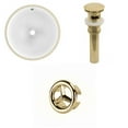 thumbnail image 1 of 16.5-in. W Round Bathroom Undermount Sink Set In White - Gold Hardware - Overflow Drain Incl. AI-20571, 1 of 9