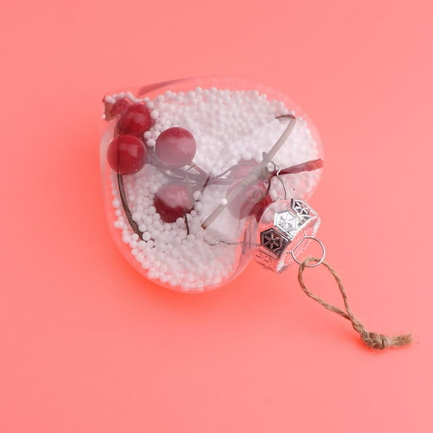 1 Pieza Adorno Navideño Romántica en apariencia Accesorio Decorativo Perfecto de Fotografía UNA BLESIY Corazón claro bola de Navidad