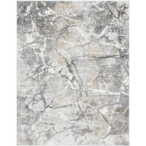 SAFAVIEH Meadow Korrine Distressed Area Rug, Light Grey/Dark Grey, 8' x 10'