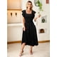 thumbnail image 5 of Vestido de verano con volantes miessiales, manga corta, línea A, negro para mujer, 5 of 6