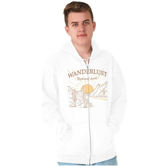 Vintage Wanderlust National Park Zip Up Hoodie Men's Women's Brisco Brands S