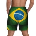 thumbnail image 2 of Mens Swim Trunks Brazilian Flag Quick Dry Board Shorts with Compression Liner, 2 of 6
