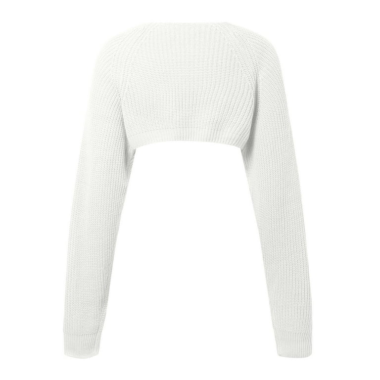 Yzengfg Women Knit Long Sleeve Bolero Cardigans Cropped Arm