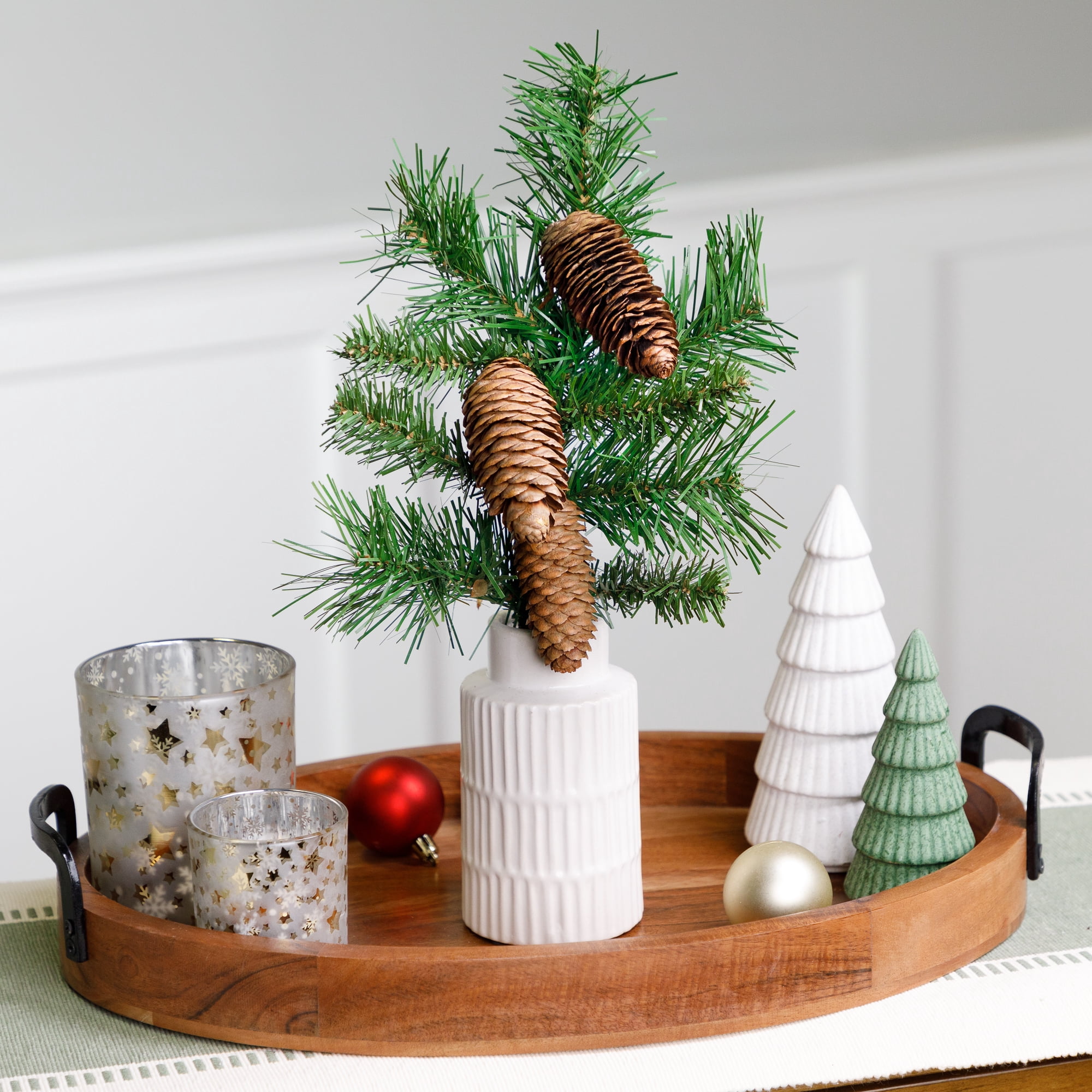 15" Dakota Red Pine Artificial Christmas Craft Spray with Pine Cones