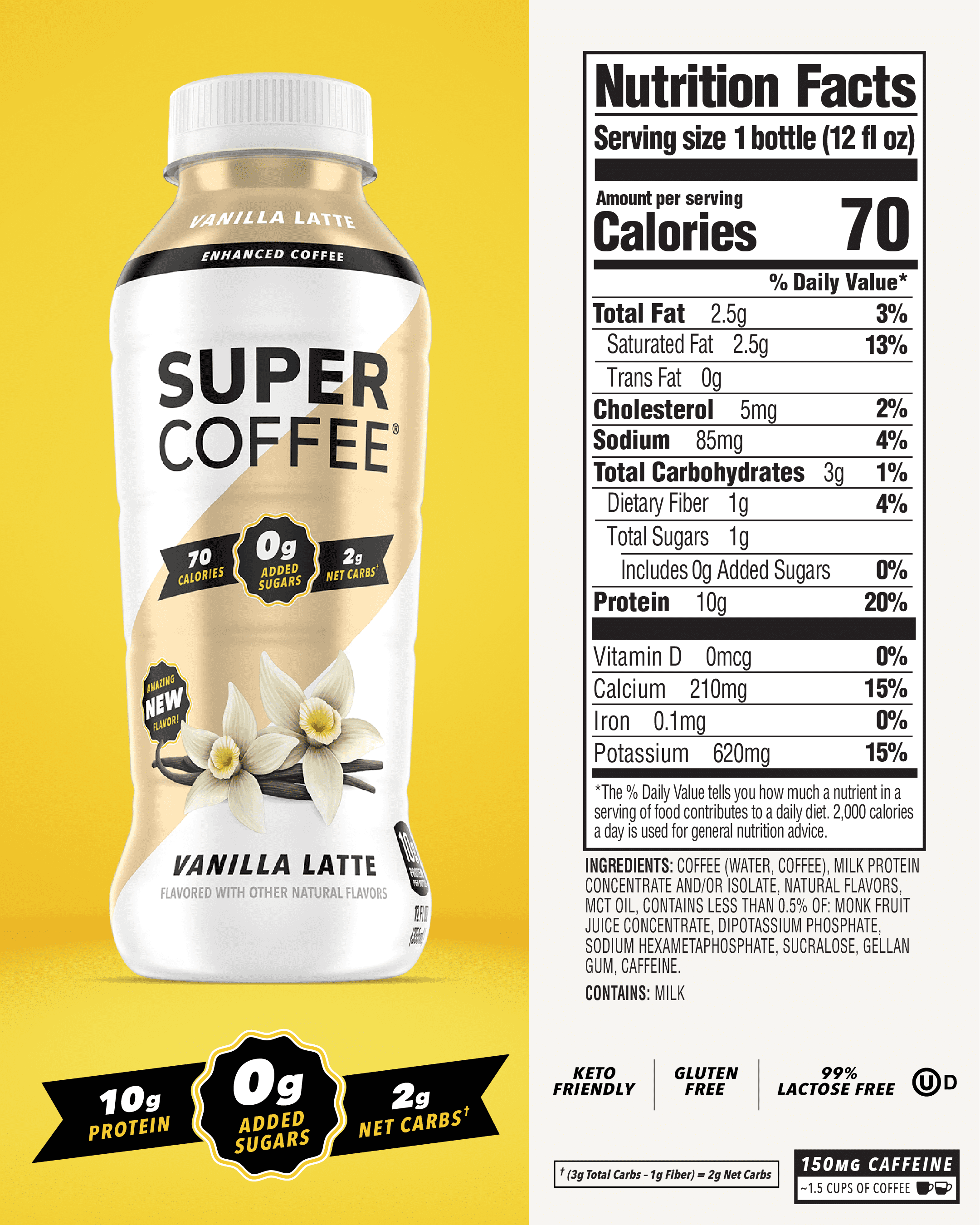 Kitu Super Coffee, Mocha Protein Keto Coffee, Healthy Iced Drink, 12 Pack,  12 fl oz - Organic Diet - Walmart.com