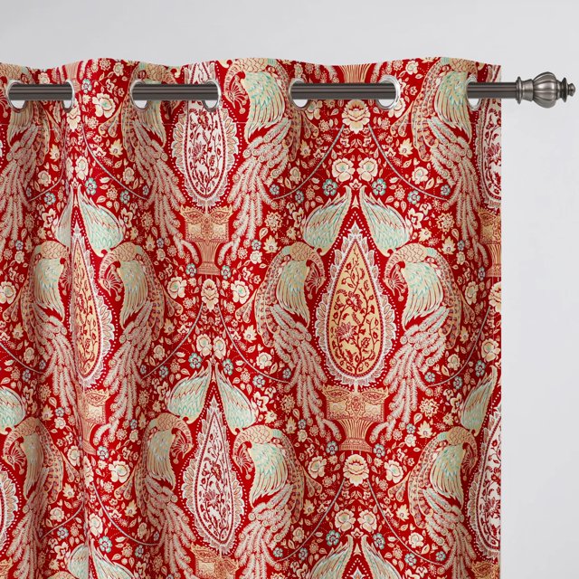 Cortinas DriftAway, 132 x 213 cm, color rojo 80% opaco térmico