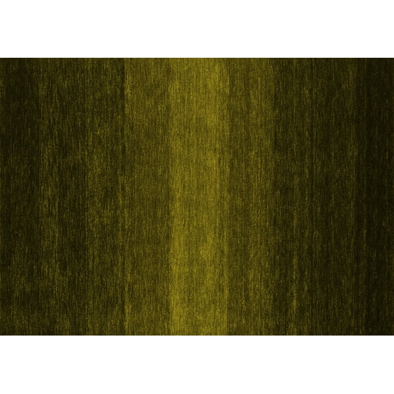 Ahgly Company Machine Washable Indoor Rectangle Abstract Yellow Contemporary Area Rugs, 6' x 9'