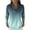 Cyan, variant on Women's Sweaters Cowl Neck Ribbed Cuffs Long Sleeve Womens Blouses Soft Knit Gradient Color Womens Tops Casual