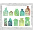 thumbnail image 1 of Apothecary Tapestry, Vintage Watercolor Botanical Herbal Treatment Bottles Medicine Aromatic Nature, Wall Hanging for Bedroom Living Room Dorm Decor, 60W X 40L Inches, Multicolor, by Ambesonne, 1 of 2