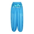thumbnail image 6 of Womens Belly Dance Harem Pants Shiny Sequins Side Split Coins Lantern Pants Trousers Tribal Halloween Costume, 6 of 7