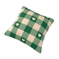 thumbnail image 3 of YFYANG Square Decorative Throw Pillow Case (Without Pillow Insert), Green Love Plaid Bedroom Sofa Car Cushion Cover, 12"x12", 3 of 9