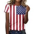 thumbnail image 1 of Camisas de Mujer Casual Impreso Cuello Redondo Manga Corta Superior, Blusa de Moda para Uso Diario Y de Fiesta, 1 of 4