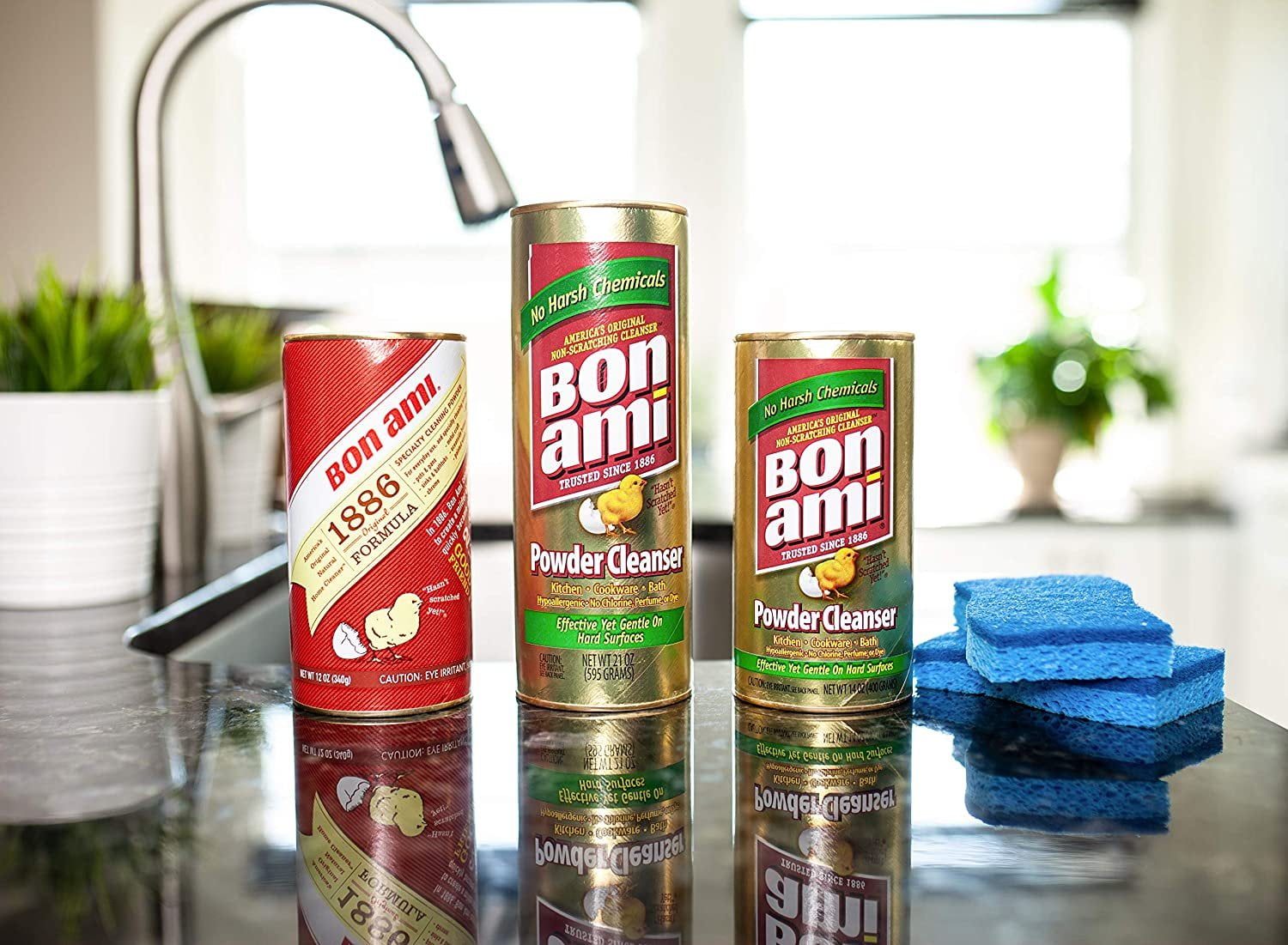 Bon Ami Limpiador Multiusos en Polvo para Pulir, Limpiar, y