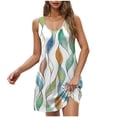 thumbnail image 1 of Robe de Fête de Noël pour Femmes, Décontractée, Imprimée, Sans Manches, Col de Jardin, avec Poches, 1 of 9