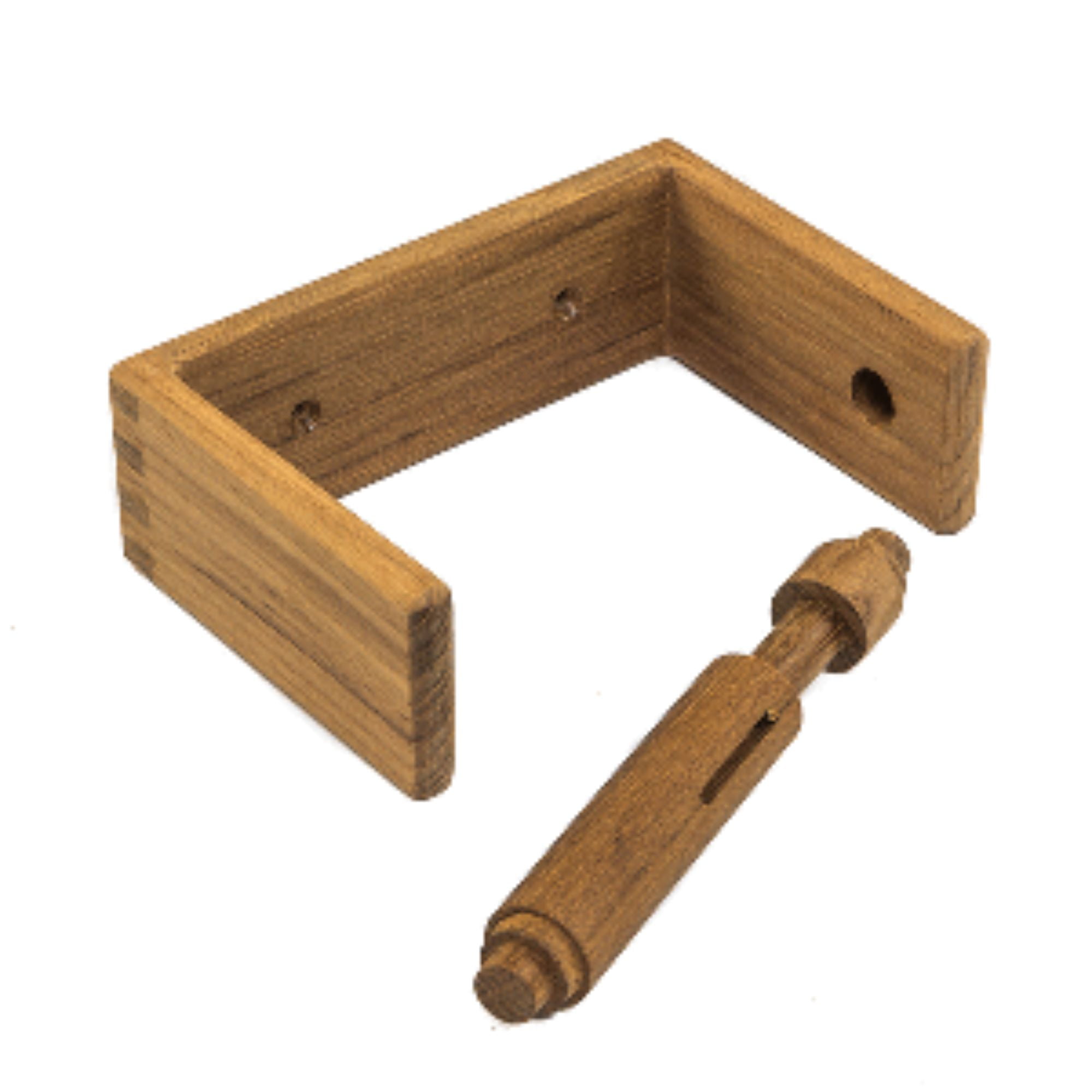 5' Teak Brown Toilet Tissue Rack