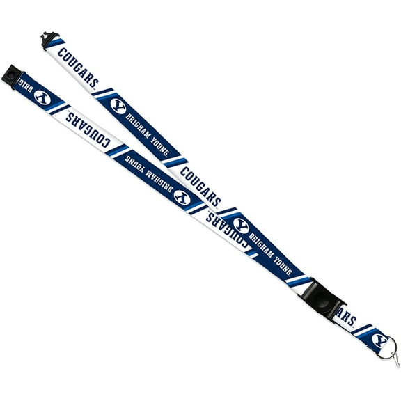 Brigham Young University Cougars BYU Wolfpack Lanyard Keychain Double Sided 18 Inch Button Clip Safety Breakaway