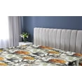 thumbnail image 5 of Ambesonne Floral Fitted Sheet, Asters Garden Branches Print, King Size, Apricot and Dark Blue Grey, 5 of 5