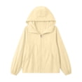 thumbnail image 5 of MORESEC Women's Plus Size Summer Fall Windbreaker Jackets Solid Casual Loose Thin Outerwear Lightweight Travel Beach Tops, Yellow 3XL, 5 of 9