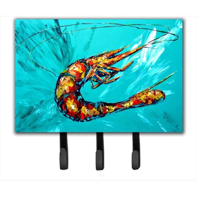 6 x 9 In. Shrimp Teal Shrimp Leash or Key Holder
