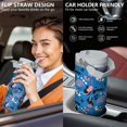 thumbnail image 5 of Modern 30oz Handheld Travel Tumbler with Handle – Double Wall Stainless Steel Insulated Cup, Flip Straw Lid, Leak-Proof & BPA-Free for Hot and Cold Drinks – Durable Coffee & Juice Mug White, 5 of 7