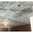 thumbnail image 4 of Drop-In, Glue-Up 2'x2' Faux Tin PVC Ceiling Tile , Ashy Snow, 4 of 10