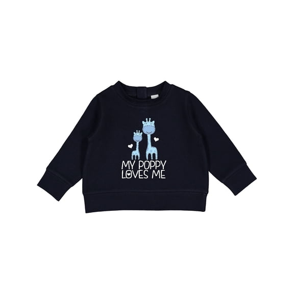 Inktastic My Poppy Loves Me Boys Giraffe Grandson Baby Sweatshirt