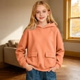 thumbnail image 2 of LIIPEE Solid Color Hoodies For Girls Long Sleeve Hooded Pullover Kids Fall Winter Cute Comfortable Casual Sweatshirts With Pockets,4-5 Years, 2 of 4