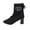 Black High-Heels Ankle Boots, variant on Women's Fashion Casual Elastic Socks Boots Pointed Toe Chunky Heels Ankle Booties for Winter Outdoor Indoor Wear
