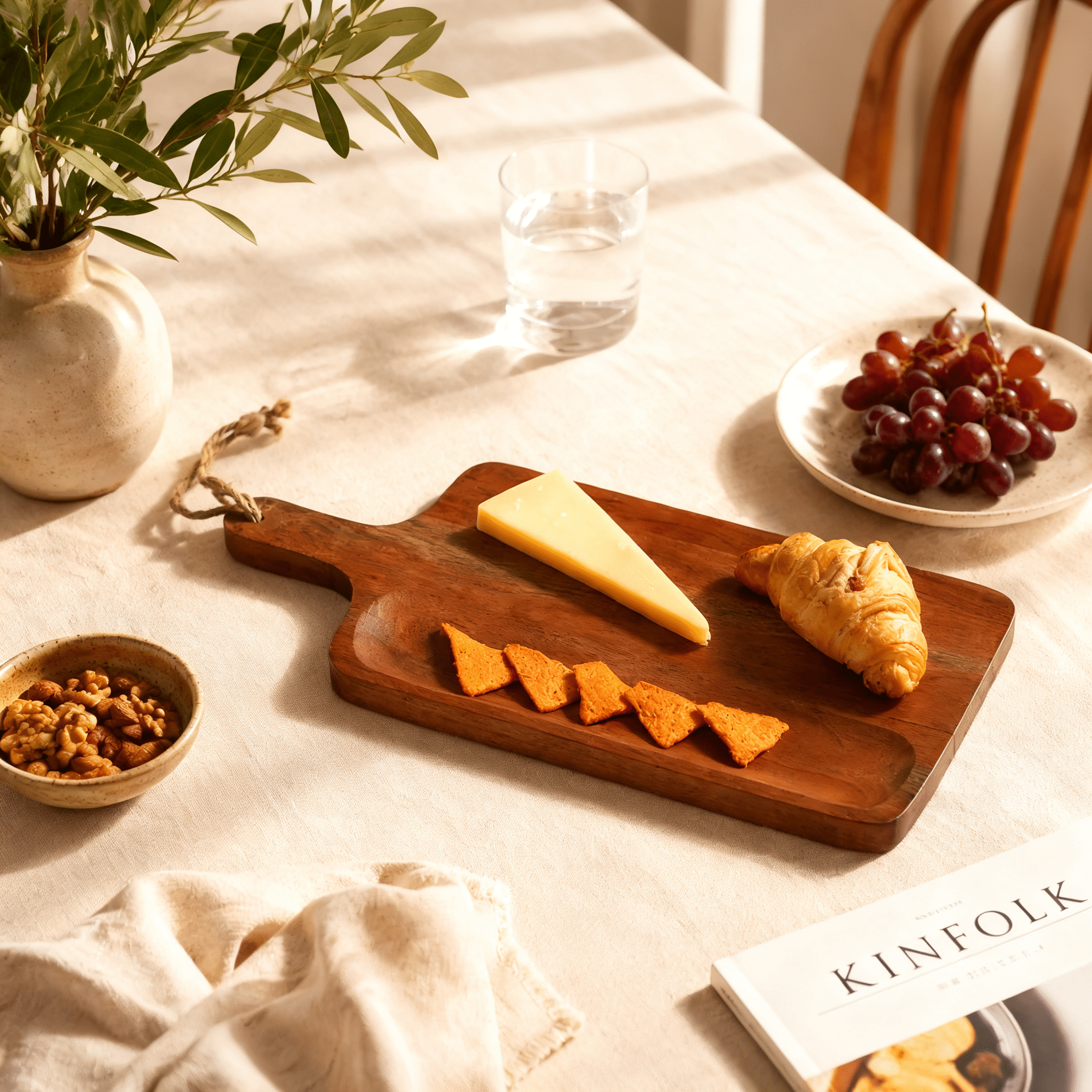 Handcrafted Acacia Wood Cutting Board with Handle, Rectangular Paddle Design, Multi-Purpose Kitchen Essential