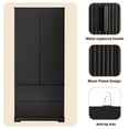 thumbnail image 3 of 72" Tall Fluted Pantry Cabinet with 2 Large Drawers & Adjustable Shelves, Freestanding Storage Cupboard Organizer for Bedroom, Dining room, Living Room, Office, Entryway, 3 of 9