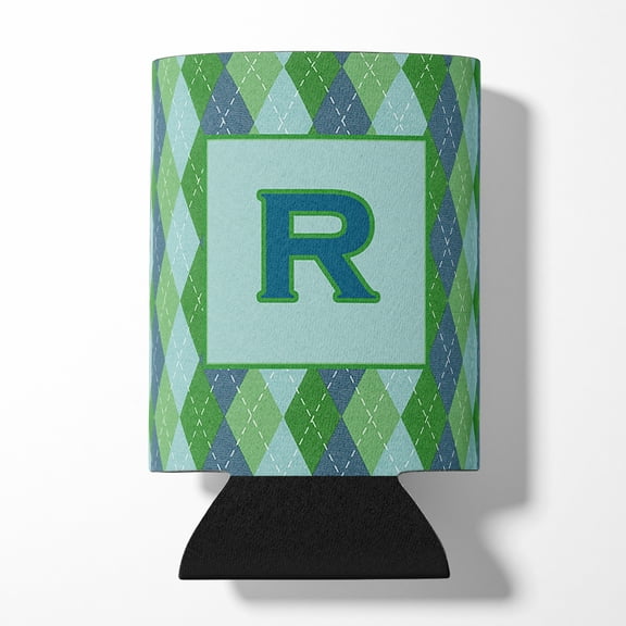 Letter R Initial Monogram - Blue Argoyle Can or Bottle Hugger