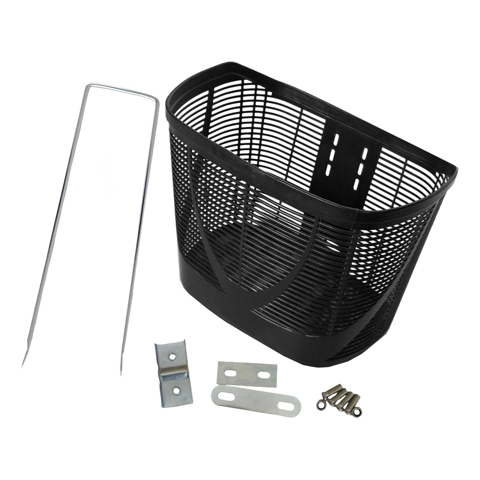 Luwecf Front Basket, Easy-to-mount Storage Basket for Travel, Shopping, Mountain Bikes Black
