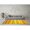 thumbnail image 3 of Ahgly Company Indoor Round Southwestern Yellow Country Area Rugs, 7' Round, 3 of 4