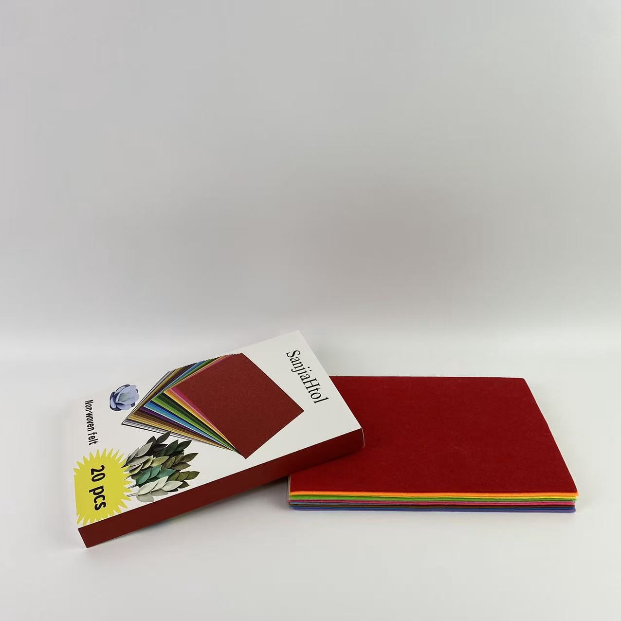 SanjiaHtol Non-woven felt,Felt Fabric Sheets, 12" x 8" Craft Felt Fabric Sheets, Assorted Felt Stiff Fabric Square