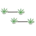 thumbnail image 1 of 2 Uds de Barra de Pezón con Hoja de Flor Hugo Joyería para El Cuerpo Acero Inoxidable Calibre 14, 1 of 5