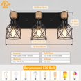 thumbnail image 2 of Lámpara de tocador estilo farmhouse FadimiKoo de 3 luces, madera y metal negro, 2 of 7